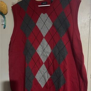 Izod Red Argyle Sweater Vest